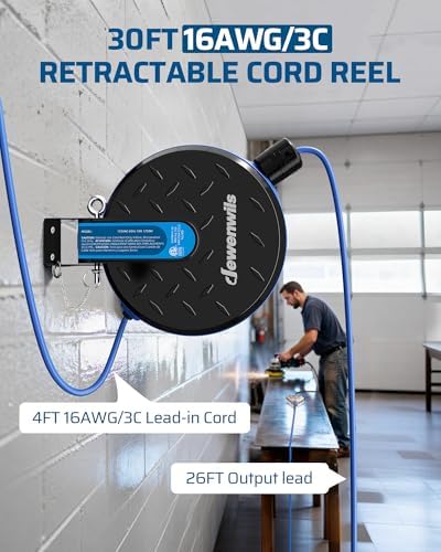 DEWENWILS Ceiling/Wall Mount Retractable Extension Cord Reel with 30FT Cord - Image 2