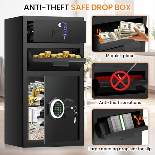 7.5 Cub Drop Safe for Business, Depository Safe with Quick Place Drop Slot - Image 3