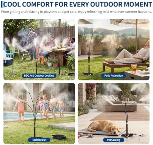 Garvee Outdoor Standing Mister with 4 Adjustable Mist Heads, Freestanding - Image 6