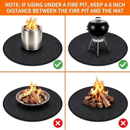 36" Round Fire Pit Mat for Solo Stove Bonfire - Fireproof Under Grill Mat for Outdoor Grill & Portable Camping Stove - Ideal Solo Stove Accessory - Image 6