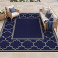 GENIMO Outdoor Rug, Waterproof Plastic Rugs for Patio, 8'x10' Blue Grey by GENIMO