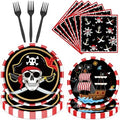 Gameza Pirate Party Decor 96PCS Disposable Plates Napkins Tableware by GAMEZA
