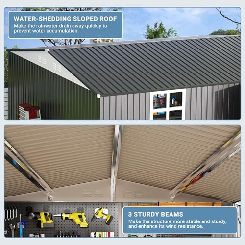 AirWire 14x12 FT Outdoor Metal Storage Shed with Window - Image 3