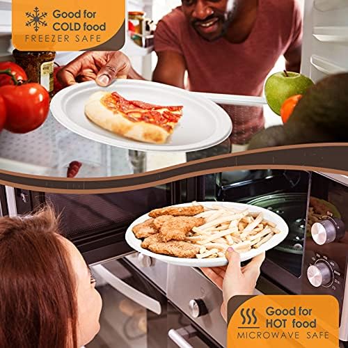 Gezond 350pcs Compostable Plates Set Heavy-duty Disposable Plates Utensils - Image 5
