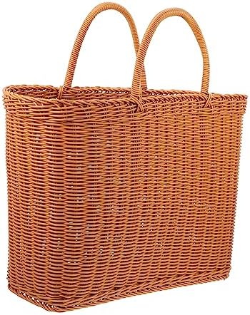 Rural Style Plastic Storage Basket, Portable Handheld Picking by cabilock