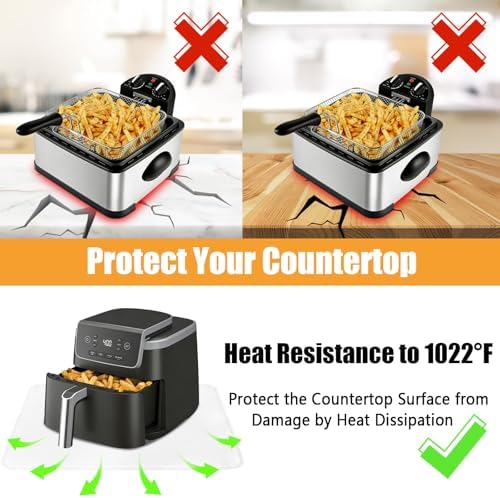 TOHONFOO Heat Resistant Mats for Countertop & Air Fryer, 18x15 in, White - Image 5