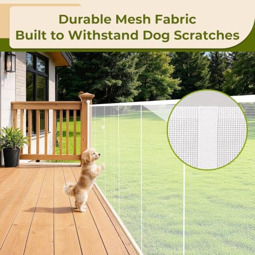 270" Extra Wide Retractable Baby Gates Dog Gate, 52" Tall Child Pet Safety Gate with Reinforced Strips for Stairs, Extra Long Garage Gates Mesh Fence for Driveway Decks Patio Outdoor Indoor - Image 4