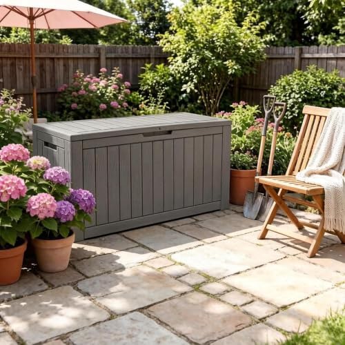 KAMABOKO Outdoor Storage Box, 140 Gallon Deck Box Outdoor Waterproof - Image 2