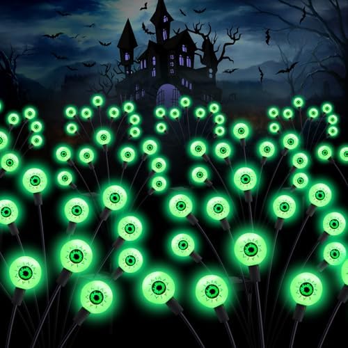 ASMAD Halloween Decorations Outdoor Solar Scary Eyeball Lights,4Pack 32LEDs by ASMAD