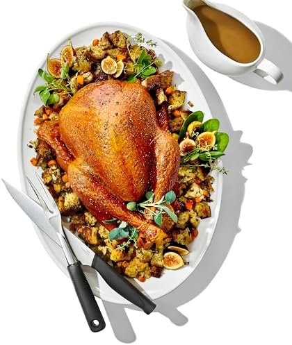 OXO Carving Set |Soft-Grip Duo Designed for Effortless Carving and Serving |2-Piece Fork & Knife Set | Spear, Secure, Cut & Serve Roasted Meat - Image 3