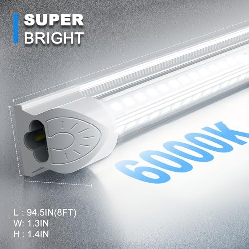 SHOPLED (25-Pack) 8FT LED Shop Light, 80W 10800LM 6000K Cool White - Image 5
