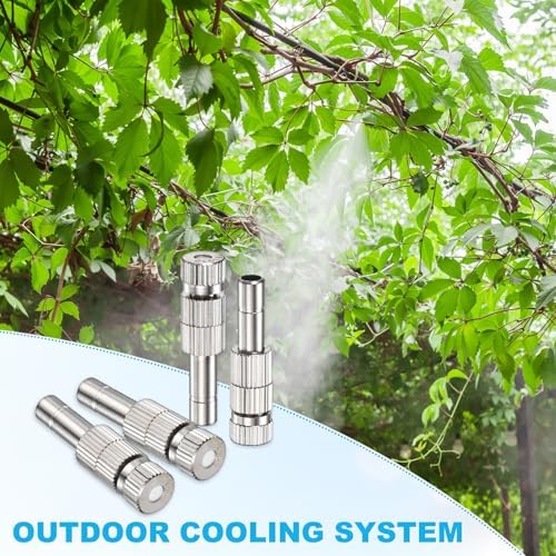M METERXITY 20-Pack Brass Misting Nozzles, 0.004"/0.1mm Orifice Mister Replacement Heads with Filter Mesh for Cooling System/Landscaping/Humidification, 6mm Low-Pressure Fog Sprayer Nozzle - Image 6