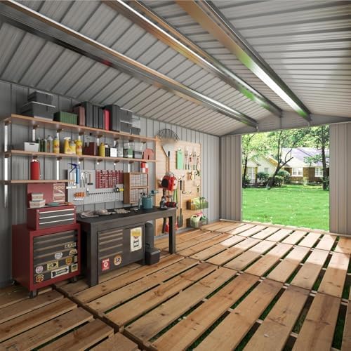 AirWire 12x16 FT Outdoor Storage Shed Black - Image 5