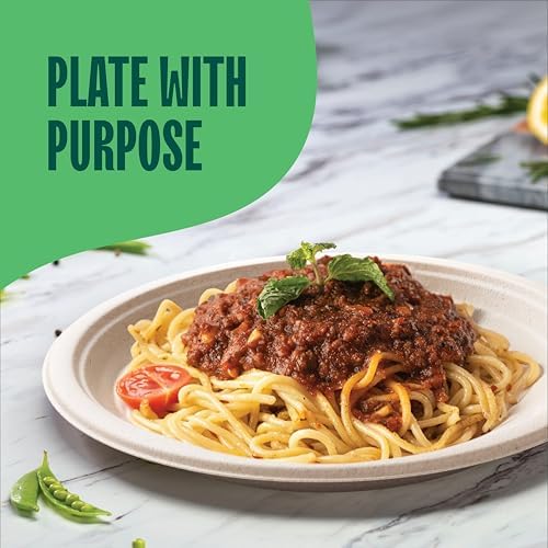 100% Compostable Deep Dish Plates - 9 Inch [125-Pack] Heavy Duty Brown - Image 4