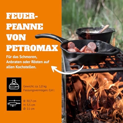 Petromax Cast Iron Fire Skillet Camping Cookware with One Handle fp20-t 8 inch - Image 3
