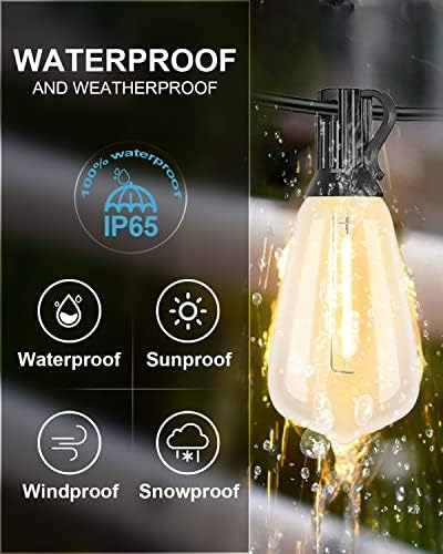 Lightdot 200FT Outdoor String Lights, LED Bistro String Lights with Shatterproof ST38 Vintage Bulbs, 2200K Dimmable, Waterproof Hanging Lights for Porch, Deck, Garden, Backyard, Balcony - ETL Listed - Image 2