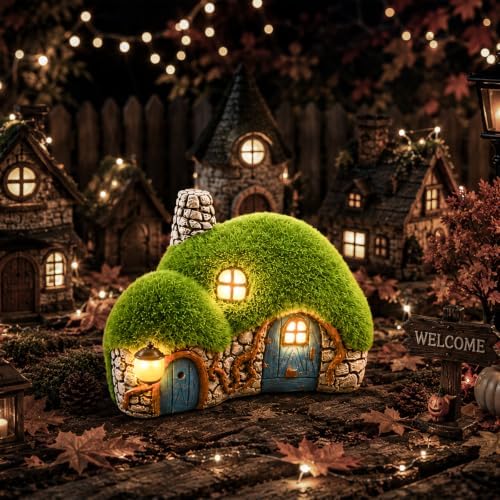 Solar Garden Outdoor Fairy House Statue 10.05-In Lawn Yard Porch Ornament - Image 4