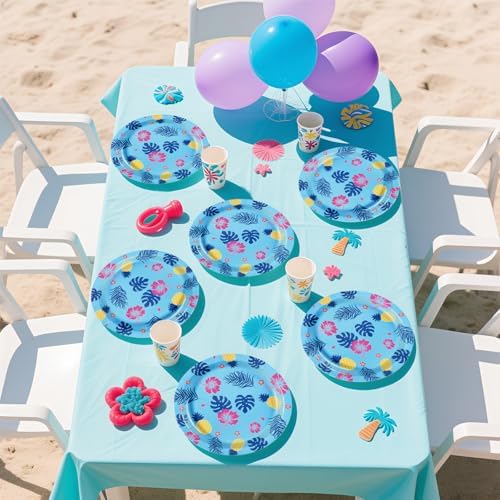 50Pcs Hawaiian Paper Plates 9 Inch for Summer Beach Pool - Image 5