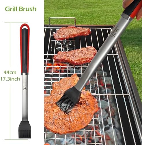 Double Two 4-Piece Stainless Steel BBQ Tool Set - Tong, Fork, Spatula, Brush - Utensils for Grill - Tools for Outdoor Grilling- BBQ Kits - Image 5