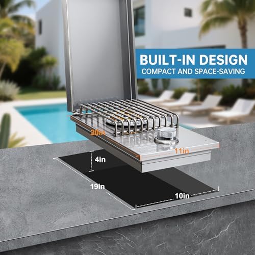 Built-in Side Burner for Outdoor Kitchen, Propane & Natural Gas, 304 SS - Image 7