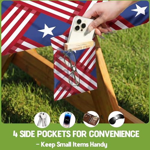Picnic Table Cover with Bench Covers Tablecloth Fitted Table Cloth Camping Essentials Supplies Rv Travel Gear Must Haves Accessories Outdoor Road Trip Necessities Stuff Gadgets Camper Gadgets Items - Image 5