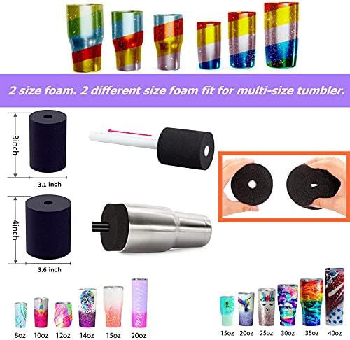 LFSUM Cup Turner Kit for Crafts Tumbler, Tumbler Cup Spinner, Glitter Powder, Epoxy Resin Kit for Beginners with Epoxy and Heat Gun (1X-Blue) - Image 4