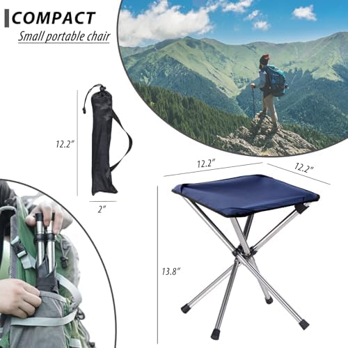 Lightweight Backpacking Stool, 13.8in Portable Folding Chair with Carry Bag - Image 2