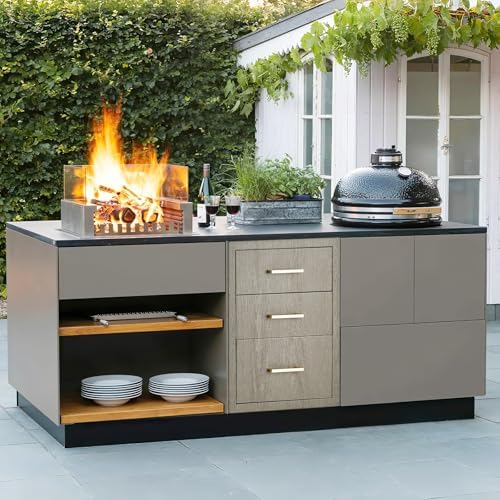 Takywep Kitchen Storage Drawer, Weather-Resistant Three-Layer Unit with Dual Track & Steel Handle for BBQ & Outdoor Use - Image 5