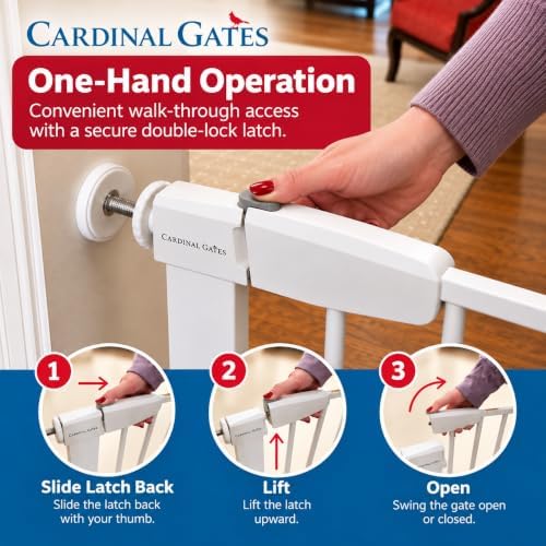 Cardinal Gates 36-Inch Pressure-Mount Baby/Pet Gate, White, 29.5-32.25 in - Image 5
