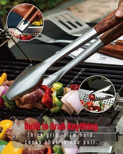 Heavy-Duty ​Panga-Panga​ BBQ Grilling Tools Set. Extra Thick Stainless Steel Multi-Function Spatula, Fork & Tongs | Essential Accessories for Barbecue & Grill. Ideal Gift for Father - Image 4