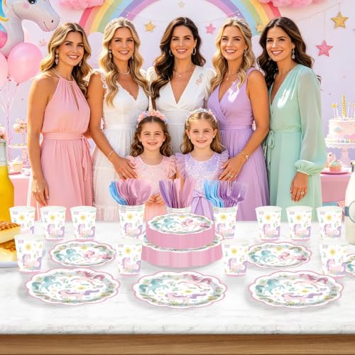 168 Pcs Magical Pastel Unicorn Decorations for Birthday Serves 24 - Image 5