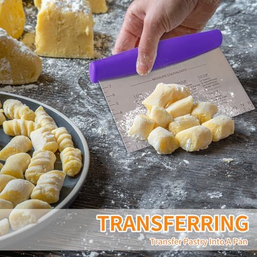 Bench Scraper & Dough Cutter, Pastry Tool for Baking, Purple - Image 6