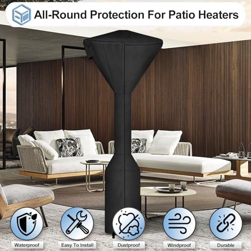 OutdoorLines Waterproof Patio Heater Covers with Zipper and Storage Bag, - Image 4