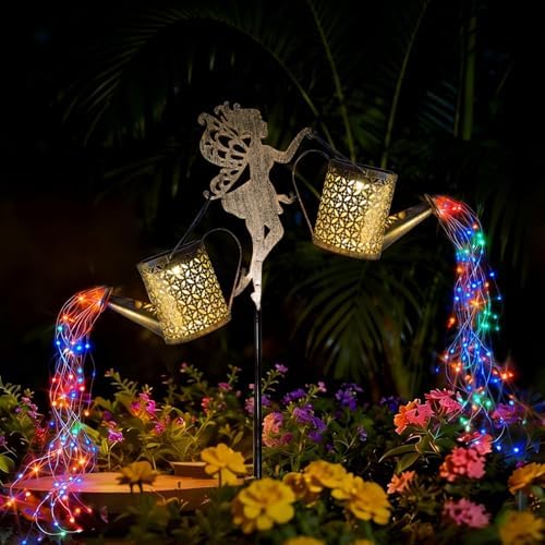 Solar Watering Can Light, Solar Flower Fairy Decorations Outdoor Light by Unknown