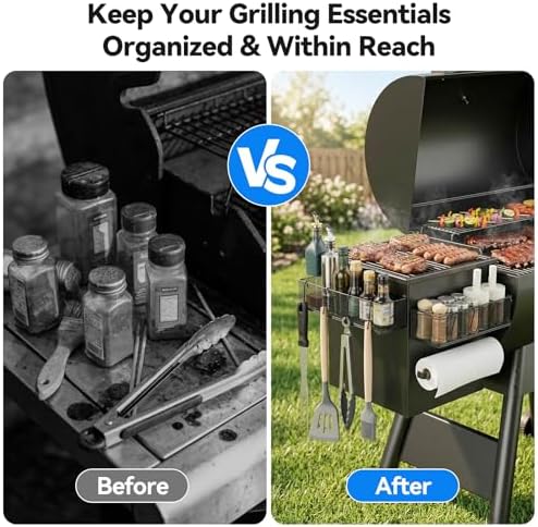 2 Pack Magnetic Storage Bins with Paper Towel Holder for Traeger Holder Accessories Outdoor Grill for Traeger Compatible with Ironwood 650/885, PRO 575/780/34/22, Pit boss, Z-Grills - Image 5