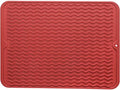MicoYang Silicone Dish Drying Mat — Quick-Dry Ridges Counter & Sink Pad, Heat-Resistant Trivet to 450°F, Non-Slip & Dishwasher Safe, Roll-Up Storage, 18 Colors & 9 Sizes (Red, 16"×12") by MicoYang