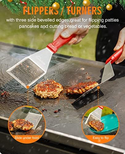 HOMENOTE Red Griddle Accessories Kit, Griddle Spatula Set for Blackstone - Image 3