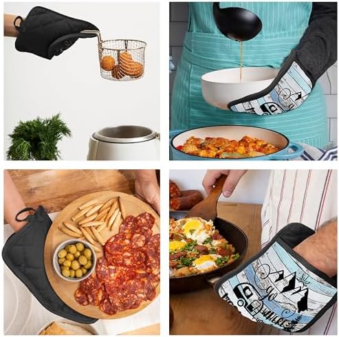 Camping Camper RV Gifts Pot Holders with Pockets, Go Where You Feel Most Alive Pot Holders Heat Resistant Oven Mitts Hot Pads for Campsite RV Kitchen Baking Cooking - Image 5