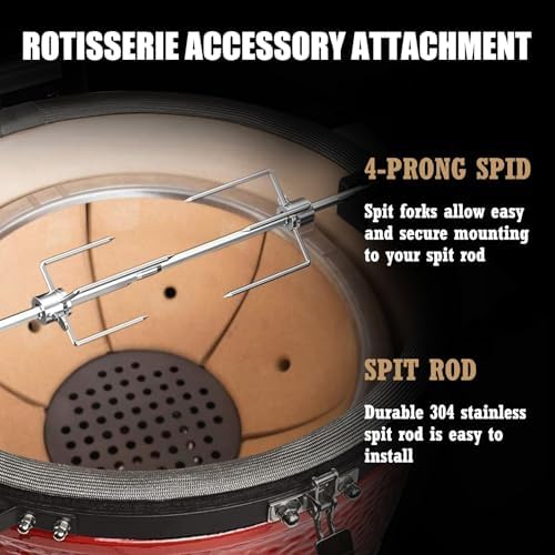Buzzlett Rotisserie Accessory Attachment for Whole Chicken, Roasts, BBQ - Image 6