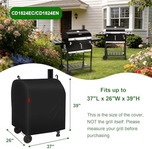 Outdoor Grill Cover Fits Royal Gourmet CD1824EN/CD1824EC Charcoal Grill, Waterproof 600D Heavy Duty Barrel Grill Cover, Fade Resistant & Rip-Proof BBQ Grill Covers for CD Series. - Image 2