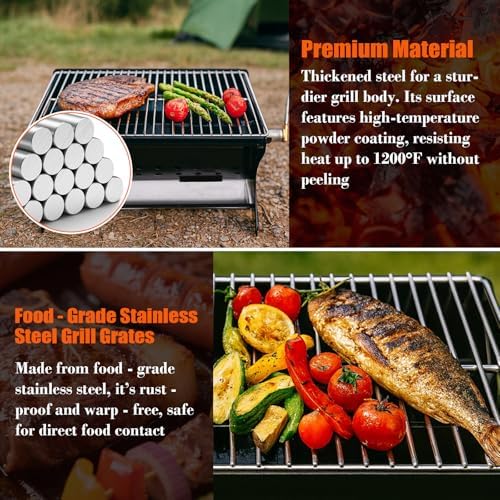 QuliMetal Portable Camping Grill – Foldable Charcoal/Gas Grill - Image 5
