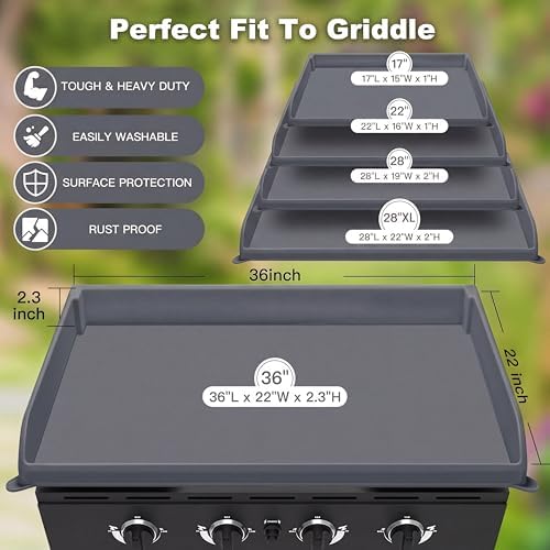 NancyL 36 Inch Silicone Griddle Cover for Blackstone (Gray) - Image 5