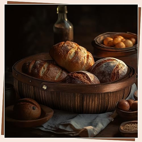 Sintuff 6 Pcs Wicker Baskets with Handles, 3 Sizes,Coffee - Image 5