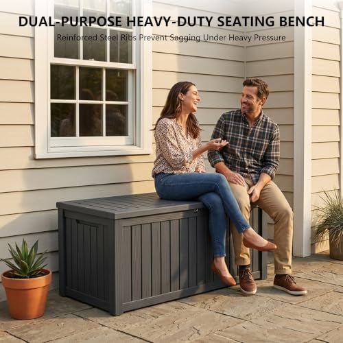 Outdoor Storage Box,180 Gallon Waterproof Deck Box [Upgraded 3.0] - Image 6