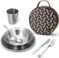 Odoland Stainless Steel Camping Mess Kit for Outdoor Family & Person by Odoland