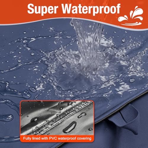 Foldable Grill Cover for Traeger 20 Series Wood Pellet, Waterproof 600D Heavy Duty Wood Pellet Smoker Cover, Fade＆Tear Resistant Pellet Grill Cover for Recteq 340 Grills Junior,Blue - Image 7