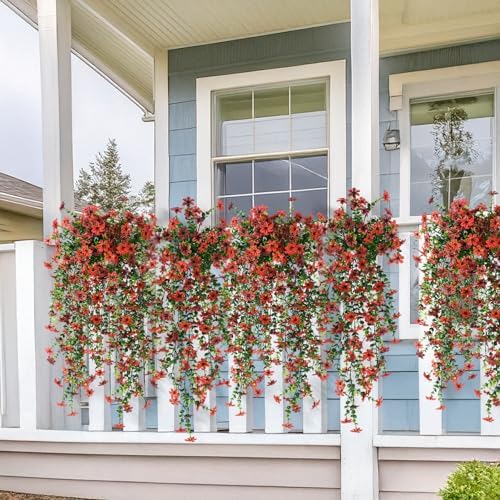 INQCMY Artificial Fake Hanging Flowers Plants for Outdoor Fall Decoration - Image 4