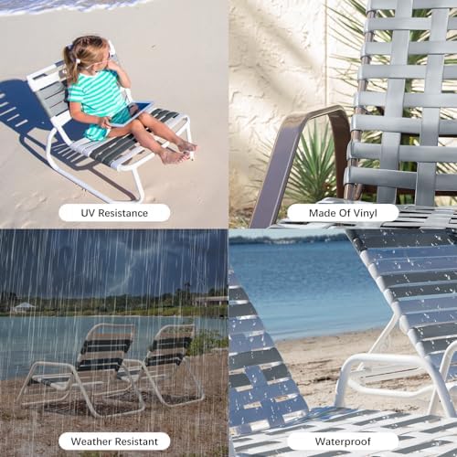 LukLoy 2" Wide 40ft Long Vinyl Straps for Patio Chairs Repairs, Grey - Image 5