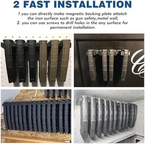 Aoanoko PMAG Rack Wall Mount,Mag Holder|AR Magazine Hodler|Wall Mount Display Mag Storage,Home Magazine Storage Rack,Mag Rack for Gun Safe,Locker,Cabinet,Wall - Image 3