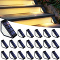 PATIOWIN 20 Pack Solar Step Lights for Outside, 24 LEDs Solar Stair Lights Waterproof IP65, Solar Deck Lights Outdoor Decor for Garden, Porch, Pathway, Patio, Fence, Balcony by PATIOWIN